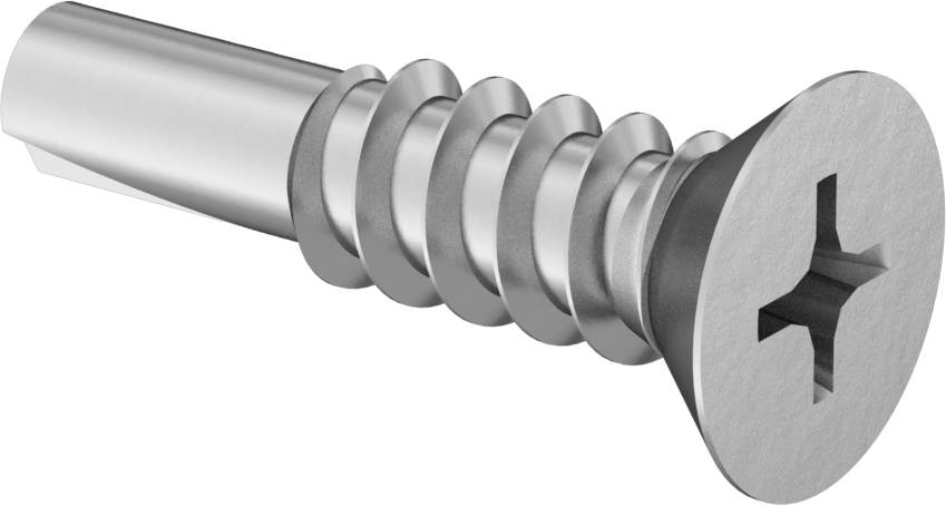 Çinko Kaplı Çelik Havşa Başlı Delme Vidaları, Philips, M2.9 Boyutu, 13 mm Uzunluk