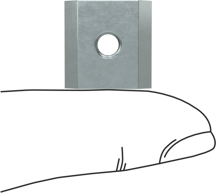 T-Yuvalı Çerçeve Bağlantı Elemanları, Uç Beslemeli Kendinden Hizalamalı Somun, 1.5" için, 30 mm ve 40 mm Ray, M5