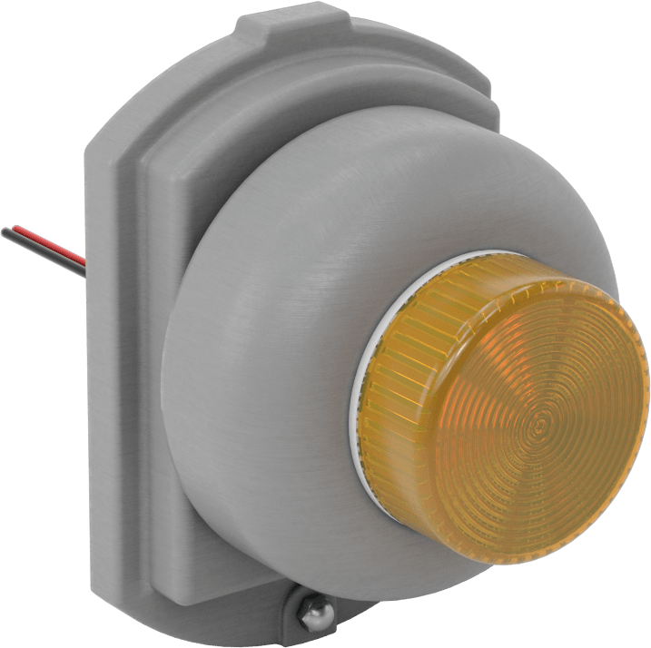 Zil Alarmlı Yanıp Sönen Işık, İç Mekan Kullanımı için, 24V AC, 4-1/4" Çap, Sarı Işık