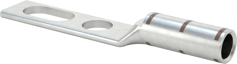 Yivli Sıkıştırma Pabucu, 2 Delikli, 2 AWG ve 3/8" Vida Boyutu için