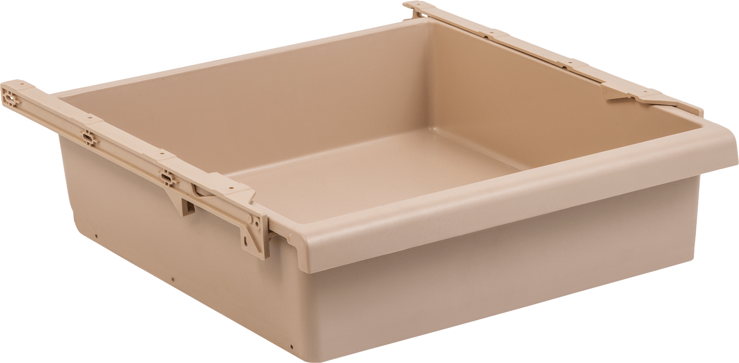 Plastik Tezgah Çekmecesi, 17 inç Genişlik x 17 inç Derinlik x 4-3/4 inç Toplam Yükseklik — 15 1⁄4", 14 3⁄4", Plastik