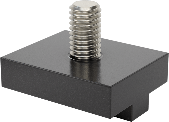 T-Yuvalı Çerçeve Rayı Kaydırma Parçası, Dikey Pivot, 25 mm Yükseklik Tek Ray için — 1", Plastik, Siyah