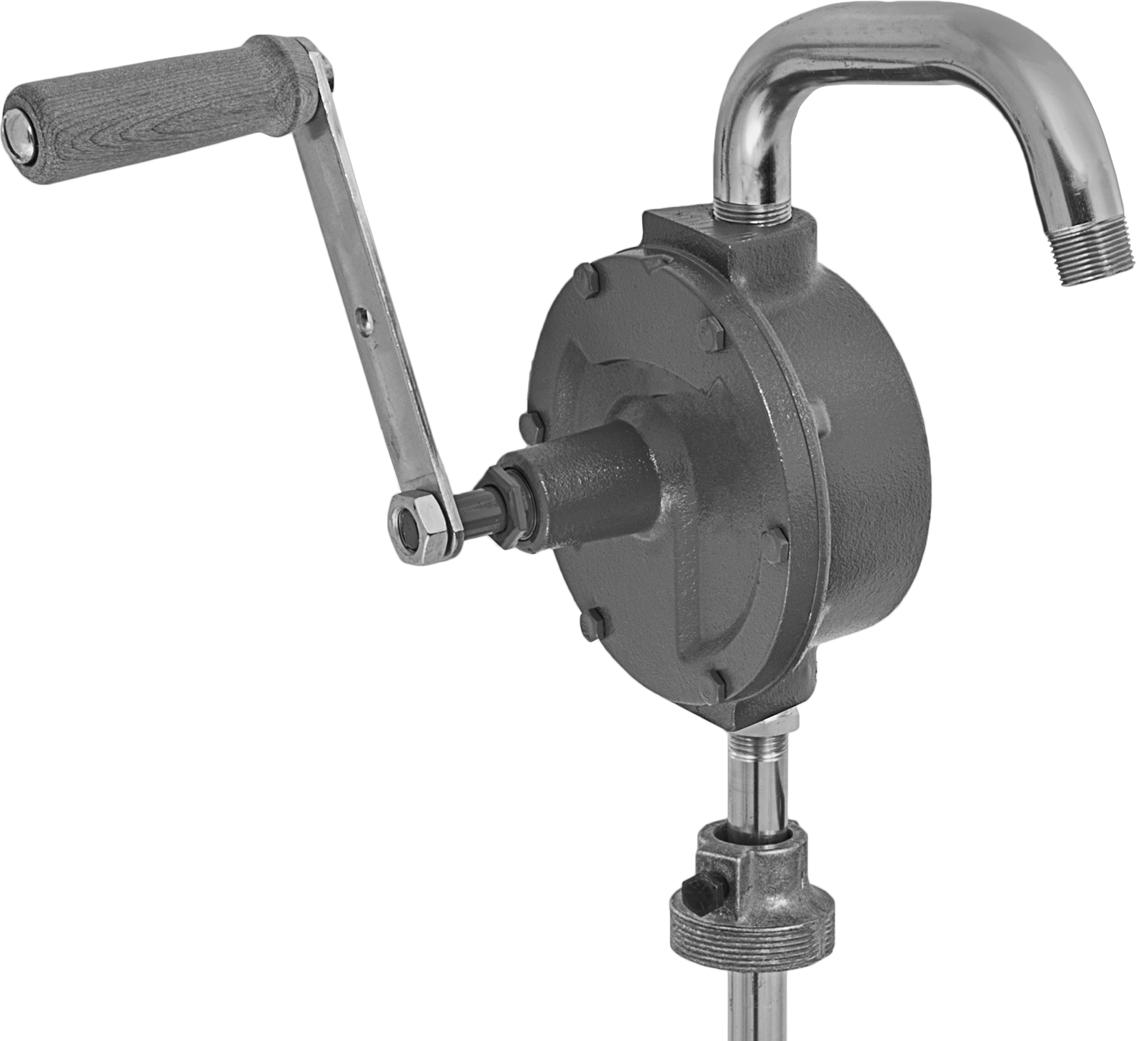 Yağ için Sürekli Akışlı Varil Pompası, Çıkarılabilir Ağızlıklı, 11 oz./Strok — Hidrolik Yağı, Motor Yağı, Manuel, Krank Kolu