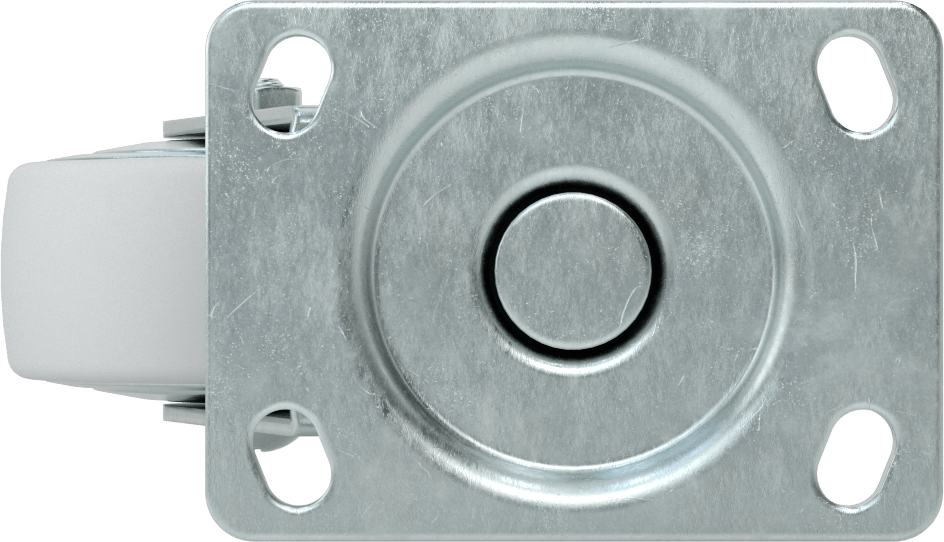 3-3/4" x 2-3/4" Plakalı Parlak Yüzeyli Tekerlek, 3 inç Çapında Kauçuk Tekerlekli Döner Ayak