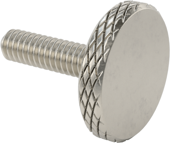 Tırtıllı Başlı El Vidası, Paslanmaz Çelik, Düşük Profilli, Kısmi 1/4"-20 Diş, 1" Uzunluk, 1" Çap