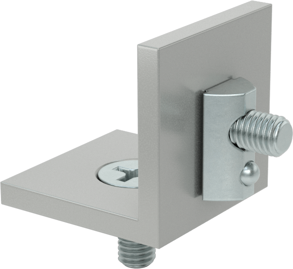 T-Yivli Çerçeve Yapısal Braket, 1.5 inç/40 mm Ray için Havşa Braket, Gümüş