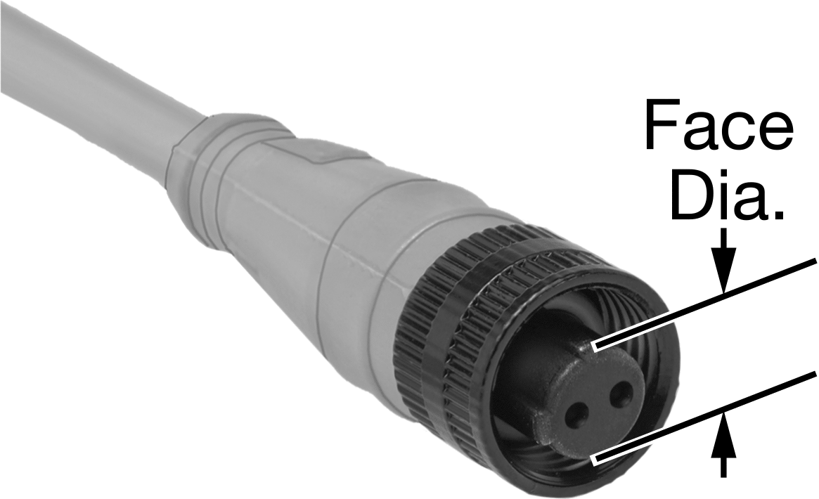 Mikro M12 Sinyal/Güç Konektörü, Düz Soket, 2 Kutup, 2 Kama Kanalı, 6' Uzunlukta Kablo