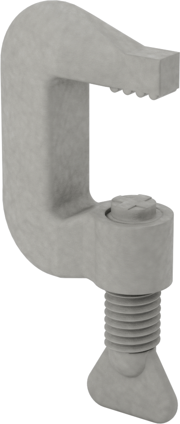 İletken Olmayan C-Kelepçe, Sabit Uçlu, 0" ila 1-1/8" Açıklık