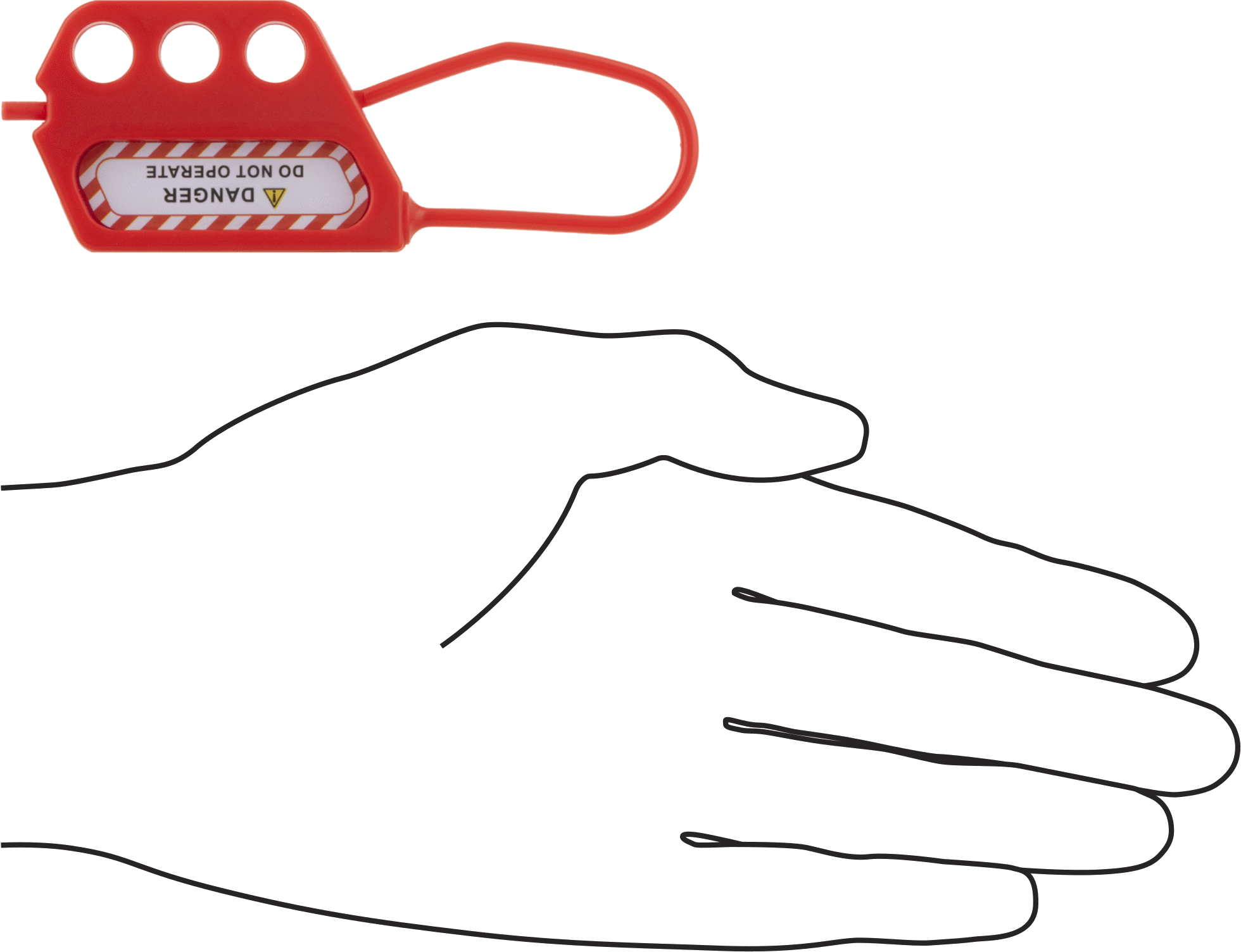 İletken Olmayan Kilitleme Mandalı, 1-15/16" Dikey x 1" Yatay Boşluk, 1/4" Hasp Kalınlığı