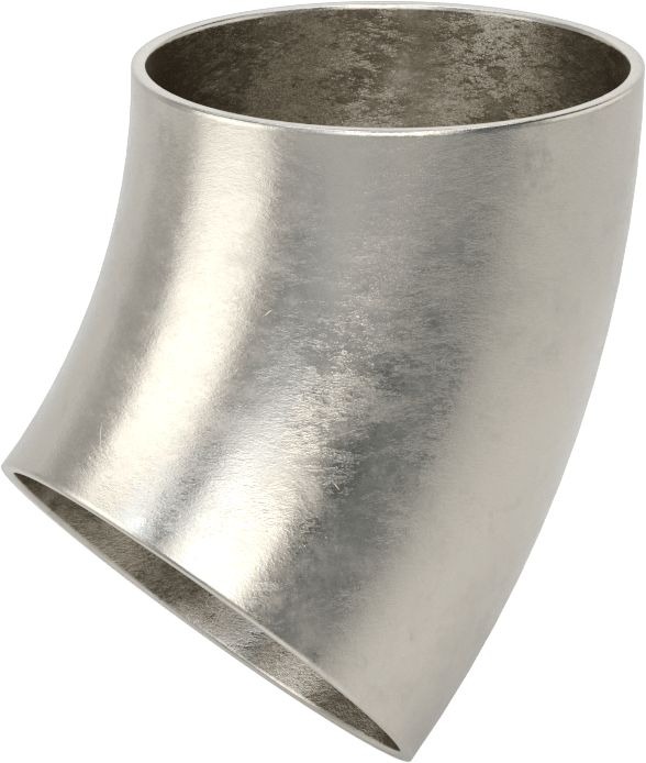 Paslanmaz Çelik Borular için 316/316L Paslanmaz Çelik Alın Kaynaklı Bağlantı Parçası, 2-1/2" Dış Çaplı Boru için Parlak Kısa 45 Derece Di…