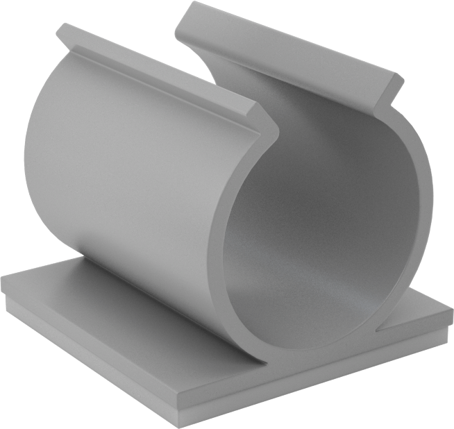 Kablo Tutucular, Arka Yüzü Yapışkanlı, PVC, 1" Uzunluk x 1" Genişlik x 15/16" Toplam Yükseklik
