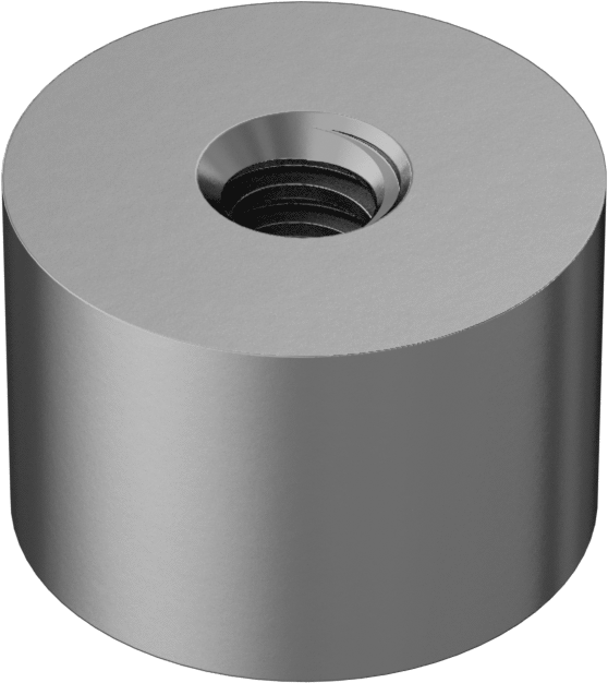Acme Yuvarlak Somun, ASTM B505 932 Yatak Bronzu, Sağ Yönlü, 1/4"-16 Diş
