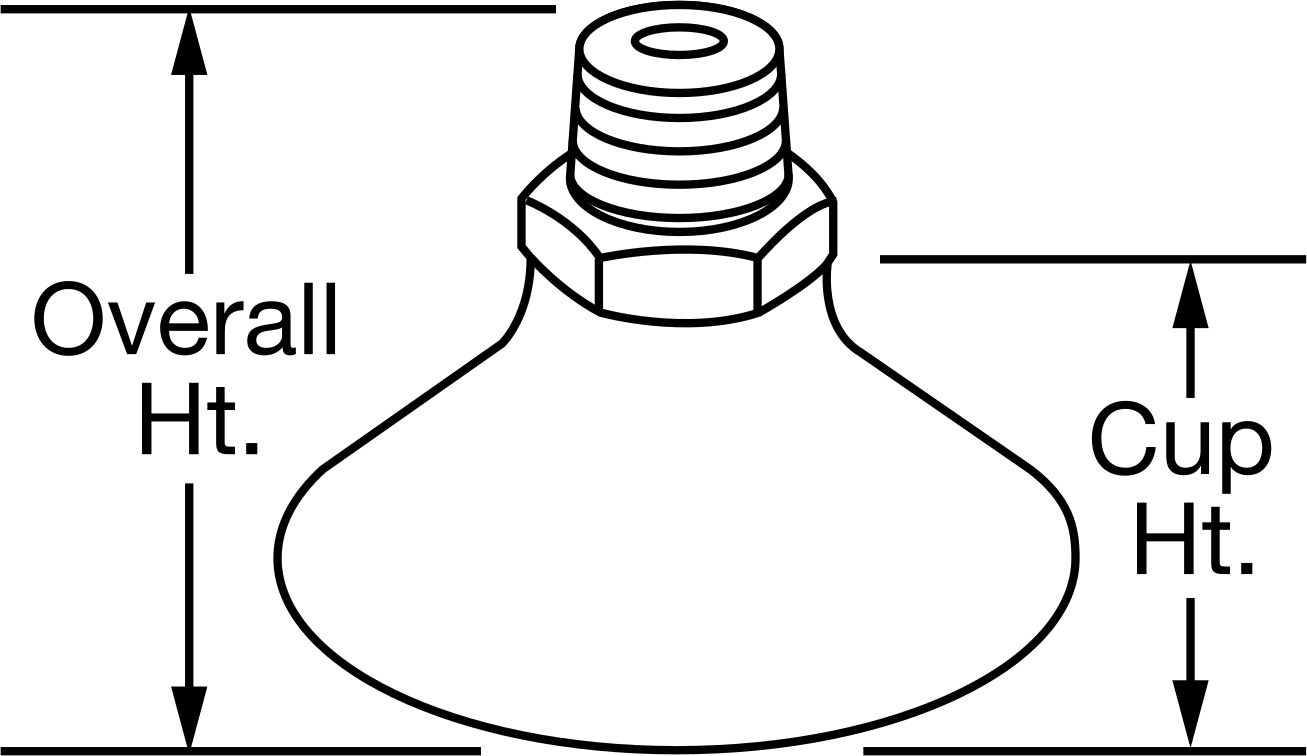 Gıda Endüstrisi Vakum Vantuzu, Metal Filtreli, 1.260" Vantuz Çapı, 1/8 NPT Erkek