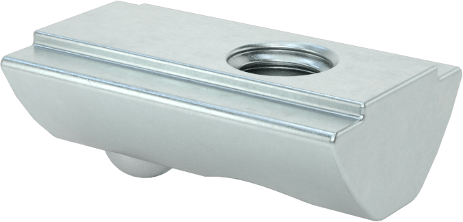 Kendinden Hizalamalı T-Yivli Çerçeve Somunları, Yaylı Takılabilir, 1.5 inç ve 40 mm Ray, M6, Çelik — M6, Çinko Kaplı Çelik, Somun