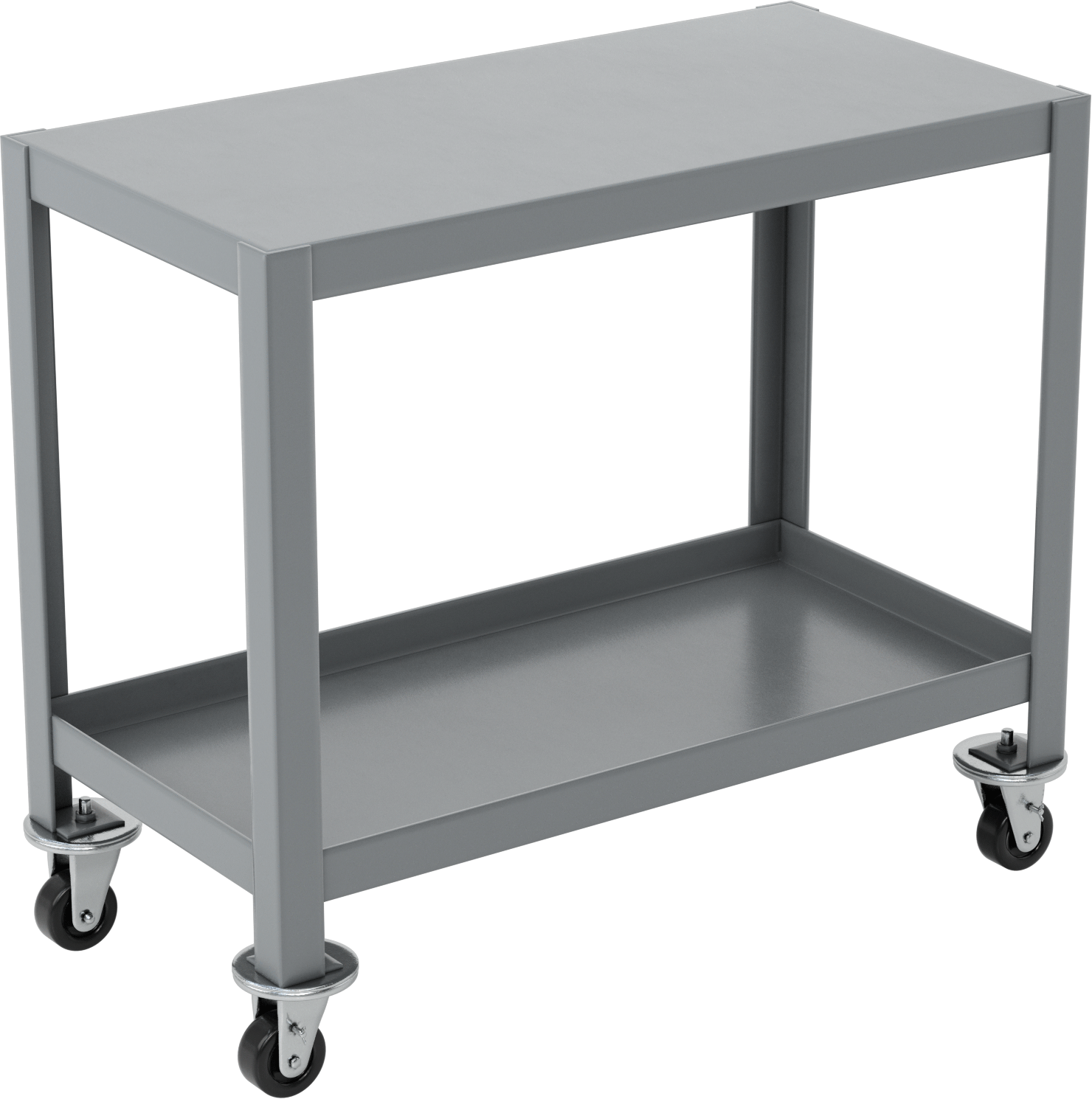 Çelik Masa, Mobil, 1 adet Raflı, 32" Yükseklik x 36" Genişlik x 18" Derinlik