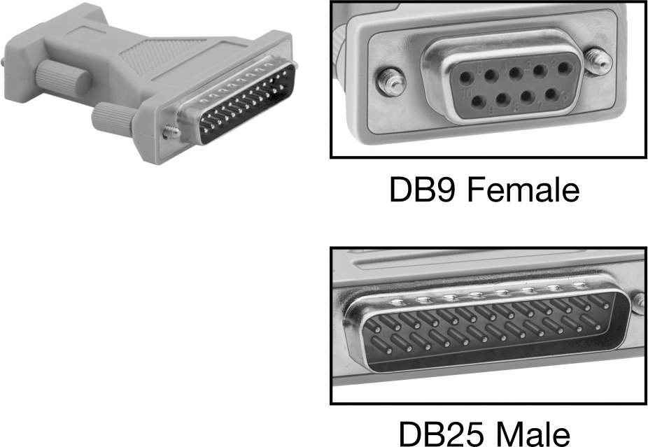 DB25 Erkek x DB9 Dişi Adaptör — Adaptör, Düz, Plastik