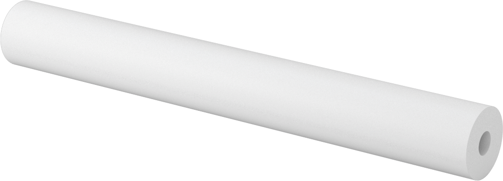 Kaygan UHMW Polietilen Boru, Sıkı Tolerans, 3/4" Dış Çap, 1/4" İç Çap, 6 inç Uzunluk