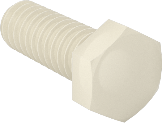 Seramik Altıköşe Başlı Vida, 2-56 Diş Boyutu, 1/4" Uzunluk