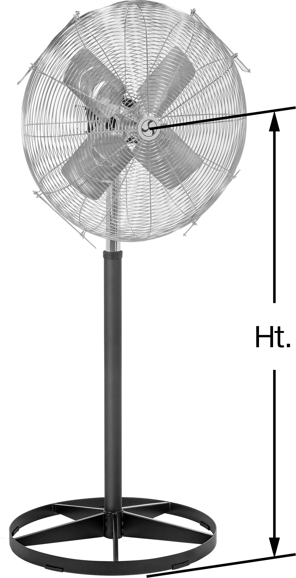 Yüksek Verimli Fan, Kaide, 120V AC, 24" Bıçak Çapı