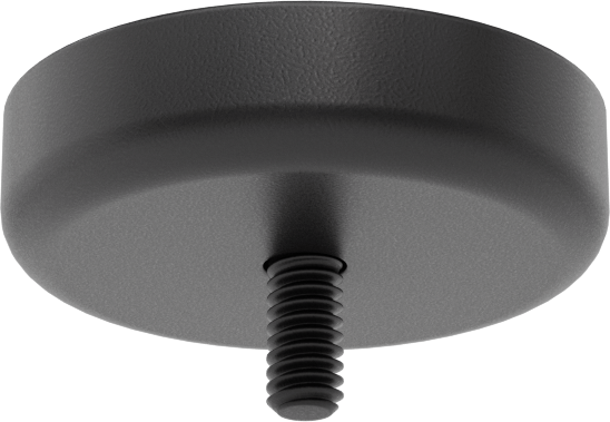 Kapalı Seramik Mıknatıs, Dişli Saplamalı, Toz Boyalı Çelik Kasa, 1/2" Kalınlık, 2" Dış Çap