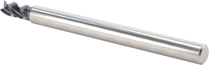 Hızlı Kesim Karbür Uçlu Freze, Kare, AlTiN Kaplamalı, 4 Kanallı, 2.5 mm Freze Çapı, 5 mm Uzunluğunda Kesim