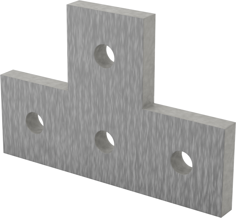 Strut Kanalı Braketi, T, Gri Fiberglas, 4-7/8" x 3-1/4"