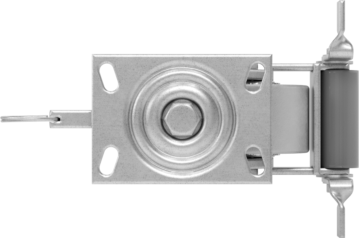 6-1/4" x 4-1/2" Plakalı Viking Tekerlek, Yüksek Kapasiteli, Kilitli ve 5 inç Çapında Demir Tekerlekli Döner Tekerlek
