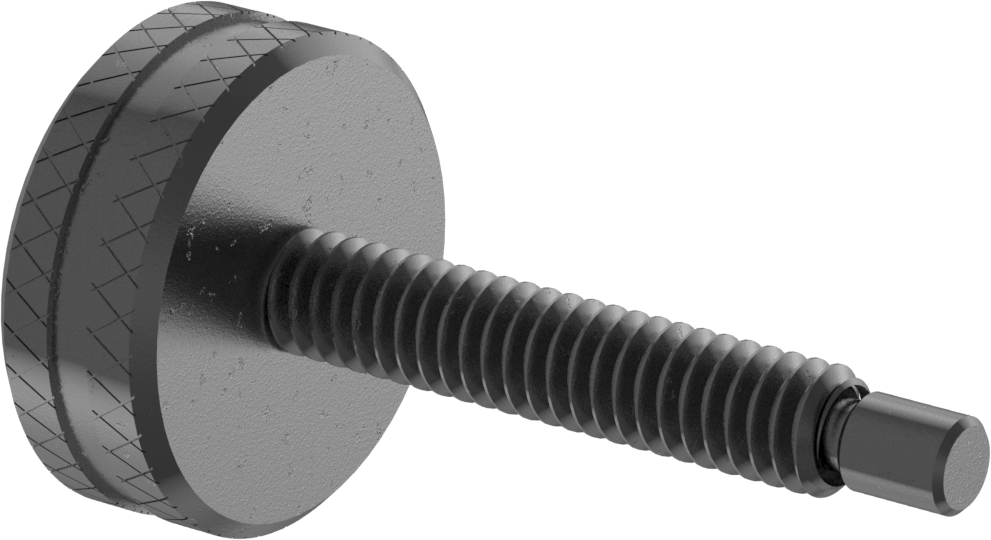 Döner uçlu parmak vidası, 1/4"-20 Diş Boyutu, 1-1/2" Uzunluk