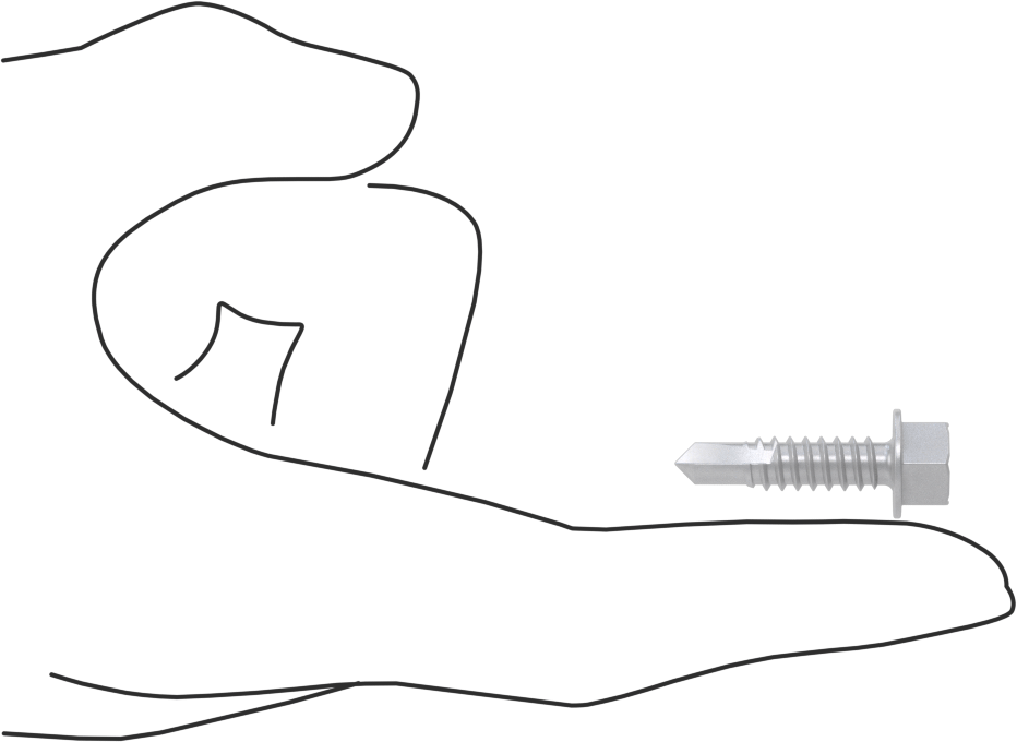 18-8 Paslanmaz Çelik Flanşlı Altıköşe Başlı Delme Vidaları, 1/4" Vida, 1" Uzunluk, 2 Numaralı Sertleştirilmiş Matkap Ucu