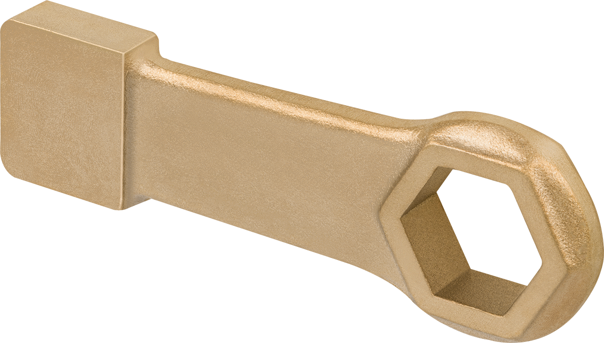 Kıvılcım Çıkarmayan Vurma Kutusu Anahtarı, 1-1/4" Boyut, 6-1/2" Toplam Uzunluk