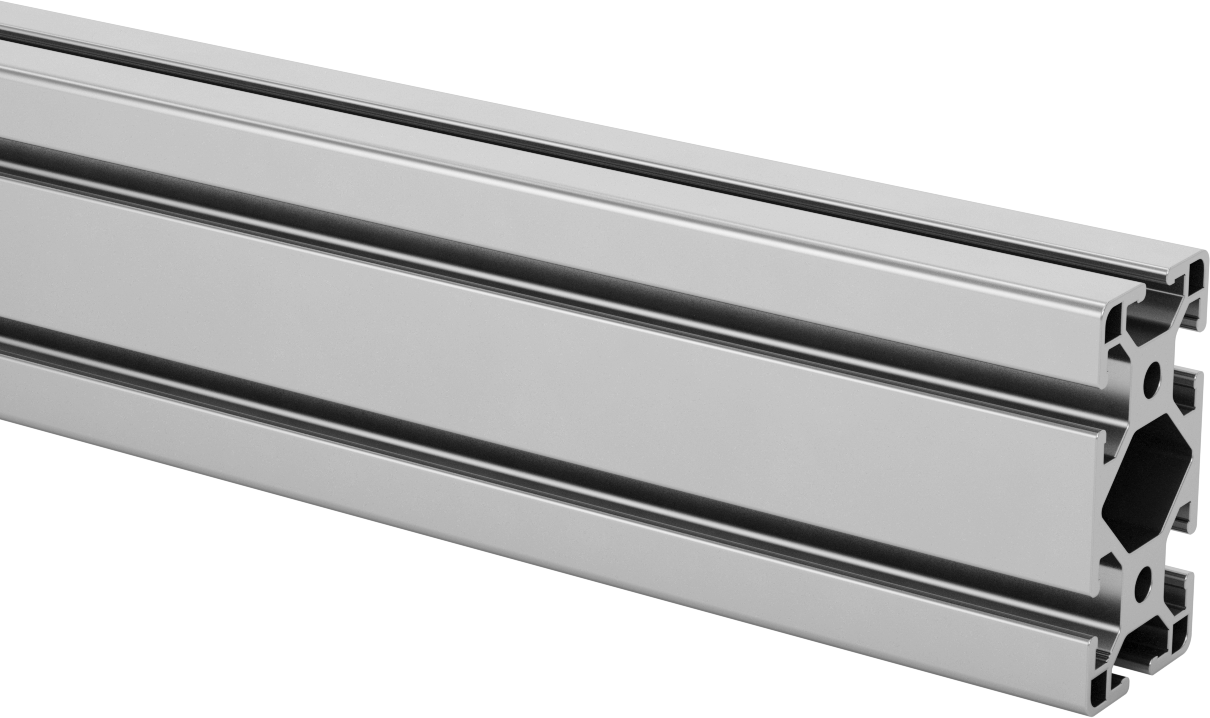 T-Yivli Çerçeve Rayı, Altı Yuvalı Çift, Pürüzsüz, Gümüş, 2" Yükseklik x 1" Genişlik — 2", 1", Katı