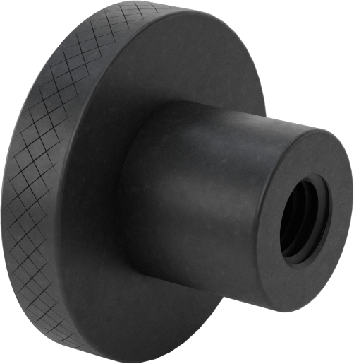 Çelik tırtıllı tutma düğmesi, M10 x 1.5 mm Dişli Geçiş Deliği ile, 38 mm Çaplı Başlık