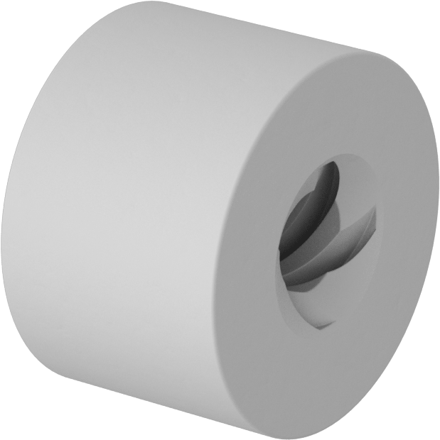 Hızlı Hareketli Ultra Hassas Kılavuz Vida için M8 x 2.50 mm Dişli Yuvarlak Somun — M8 × 2.5 mm, Somun, 15⁄32"