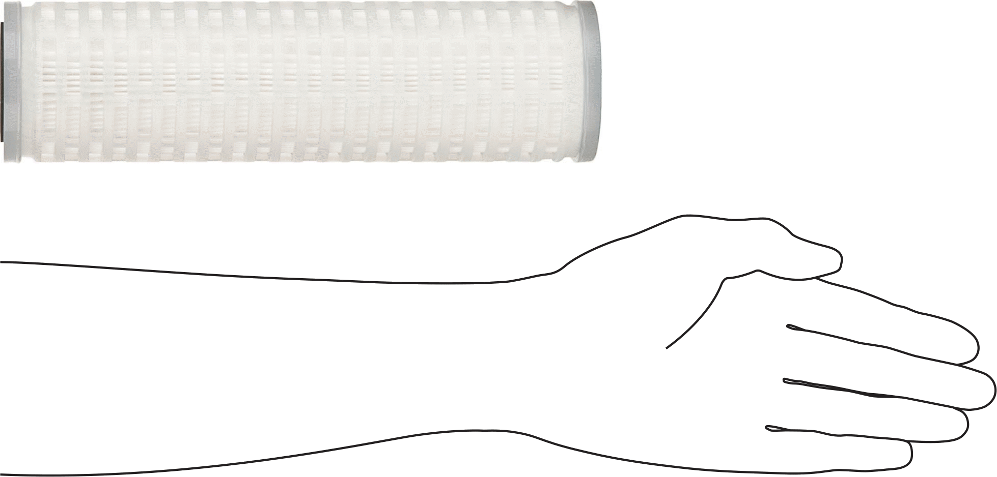 Mürekkep için Uzun Ömürlü Filtre Kartuşu, 10 inç Yüksekliğinde x 2-3/4 inç Dış Çap, 0.2 Mikron