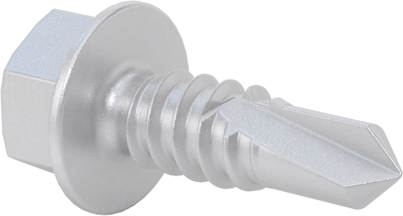 Alüminyum için Flanşlı Altıköşe Başlı Delme Vidaları, Galvanik Bariyer Kaplamalı 18-8 Paslanmaz Çelik, 1/4" Boyut, 3/4" Uzunluk