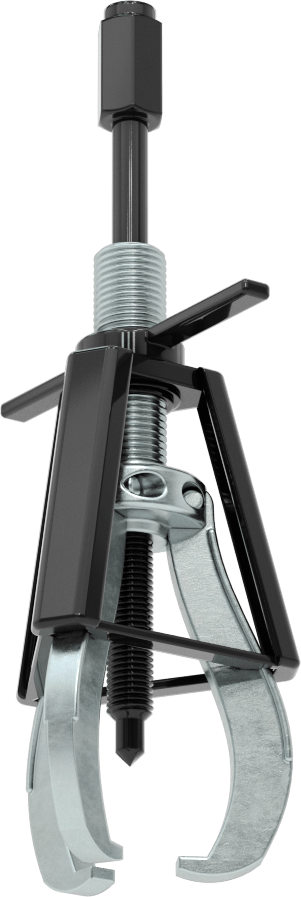 Quick-Hold Dış Kavrama Dişli ve Yatak Çekici, Bir Ucunda Uçlu 3 Çene, Kafes Kontrolü, 1/4" ila 3-1/4" Dış Çap
