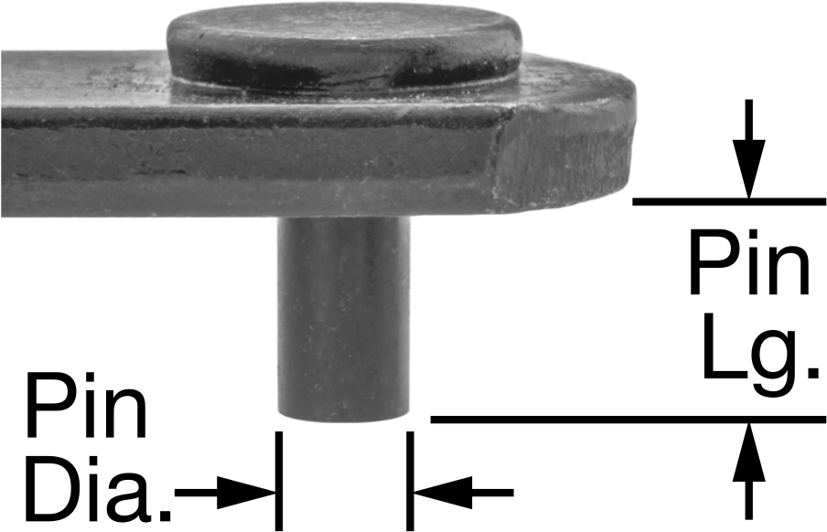 Yüzeydeki Delikler için Ayarlanabilir Pimli Anahtar, Sıkı Boşluklu, 3/4" ila 3-5/8" Çap için