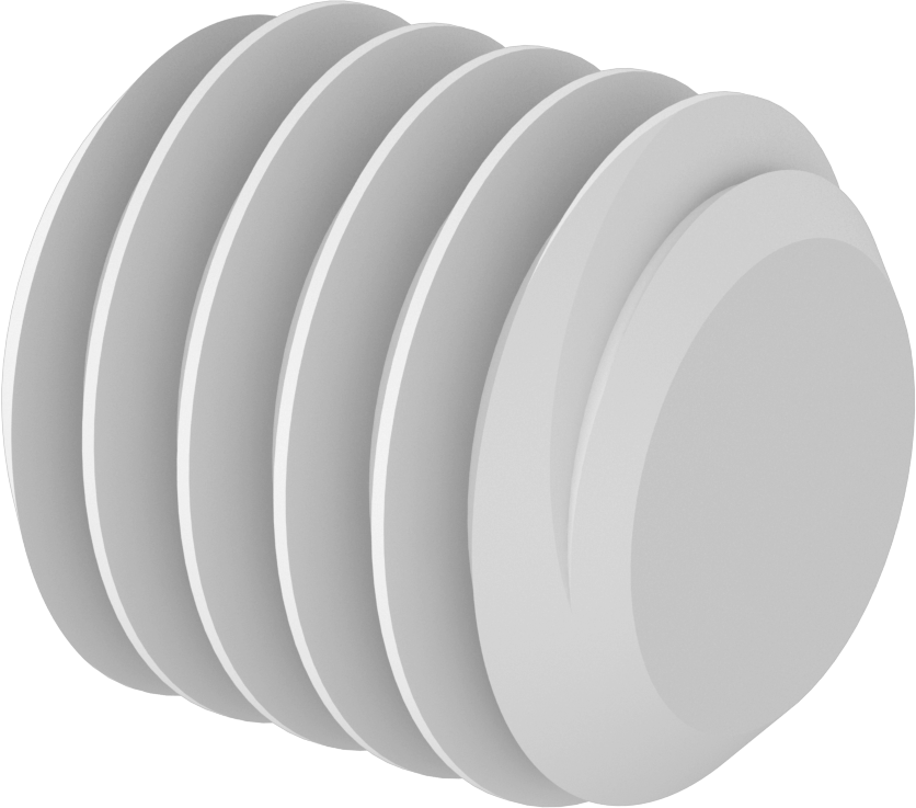 Oluklu Naylon Düz Uçlu Setskur, M5 x 0.8 mm Diş, 5 mm Uzunluk