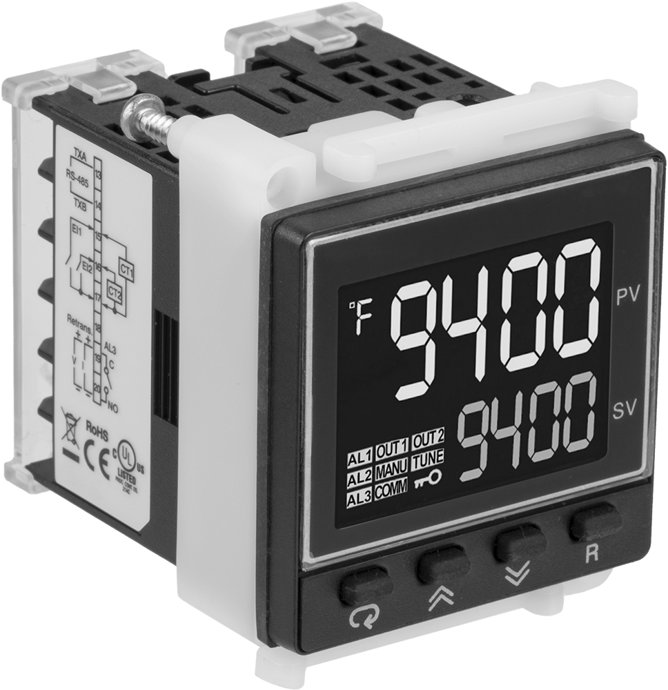Otomatik Ayarlı Sıcaklık Kontrol Cihazı, 2 Mekanik Röle Çıkışlı, 1/16 DIN — 1⁄16, Celsius, Fahrenheit, 2