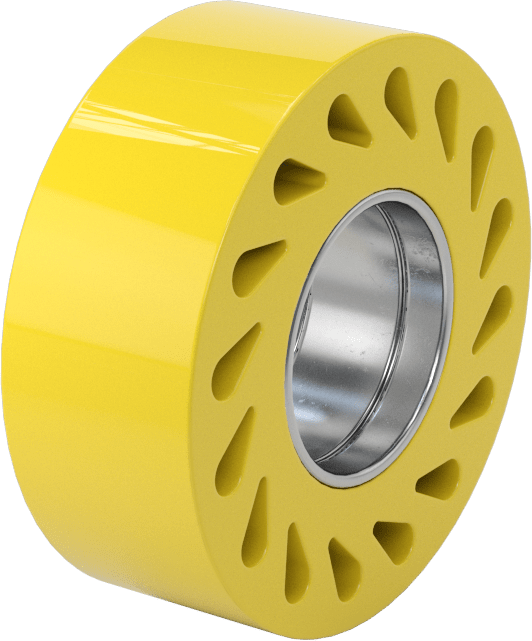 Aşınmaya Dayanıklı Flex-Grip Presle Takılan Tahrik Silindiri, 2.5" Çap x 1" Genişlik Esnek Silindir, 1-1/8" Mil Çapı için