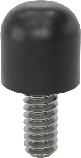 SBR Kauçuk Dişli Saplamalı Tamponlar, 4-40 Diş Boyutu, 1/4" Diş Uzunluğu, 1/4" Dış Çap, Durometre 70A