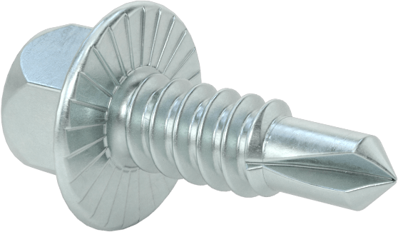 Metal için Sıyırmaya Dayanıklı Delme Vidaları, Standart Başlık, Çinko Kaplı Çelik, 1/4" Boyut, 3/4" Uzunluk