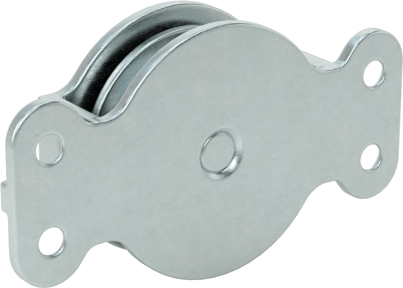 Yatay Çekme için Tel Halatlı Montajlı Kasnak, Tek Oluklu, 1/4" Çaplı Halat için, 2" Dış Çap, 7/8" Genişlik