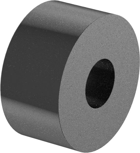 Dişsiz Ara Parça, Siyah Eloksallı Alüminyum, 1/4" Dış Çap, 1/8" Uzunluk, 2 Numaralı Vida için