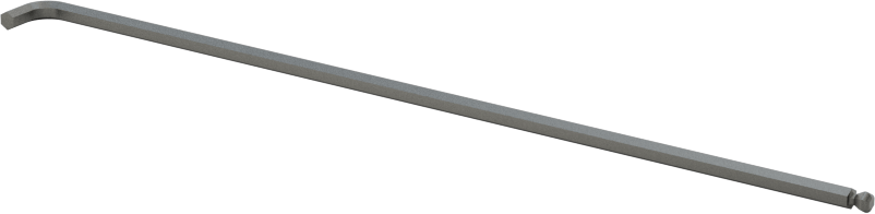 Kısa Açılı Tahrikli Top Uçlu Altıgen L Anahtarı, Siyah Fosfat Kaplama, 1.27 mm Tahrik Boyutu, 2-7/8" Toplam Uzunluk