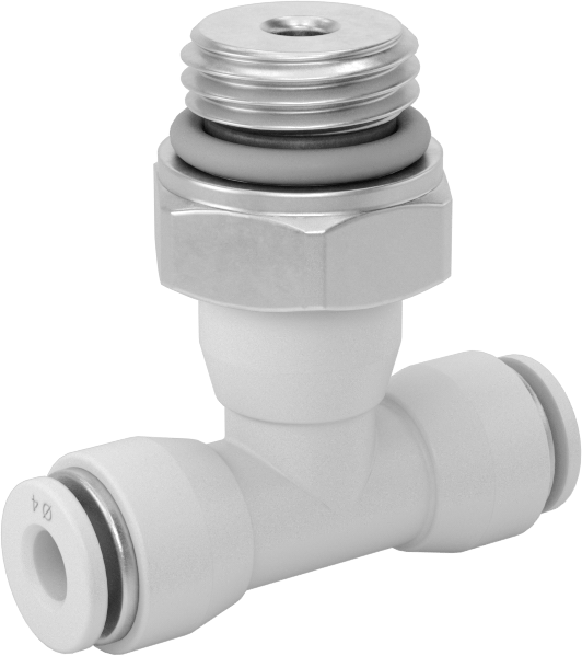 Yüksek Sıcaklık Bas-Bağlan Bağlantı Elemanı, Hat Üstü Döner T, 4 mm Boru Dış Çapı x 1/4 BSPP Erkek için