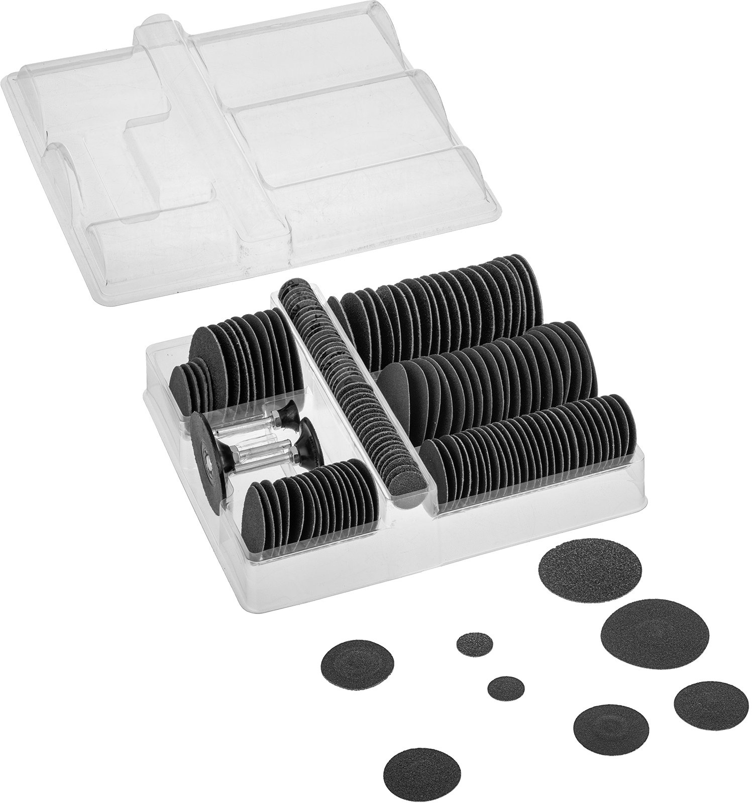 Hızlı Değiştirilebilir Zımpara Diski Çeşitleri, Bağlantı Elemanı Stili C, 1", 2" ve 3" Çaplar, 153 Parça