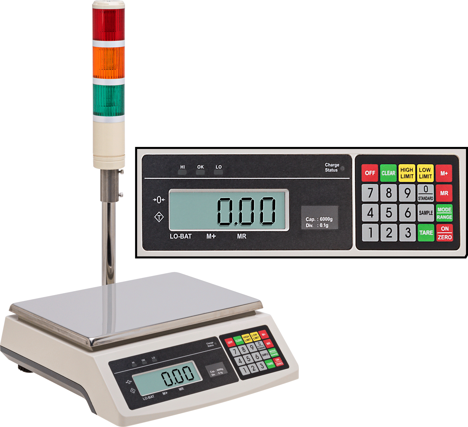 Go/No-Go Dijital Ekranlı Tezgah Üstü Terazi, 13.2 lbs. Kapasite