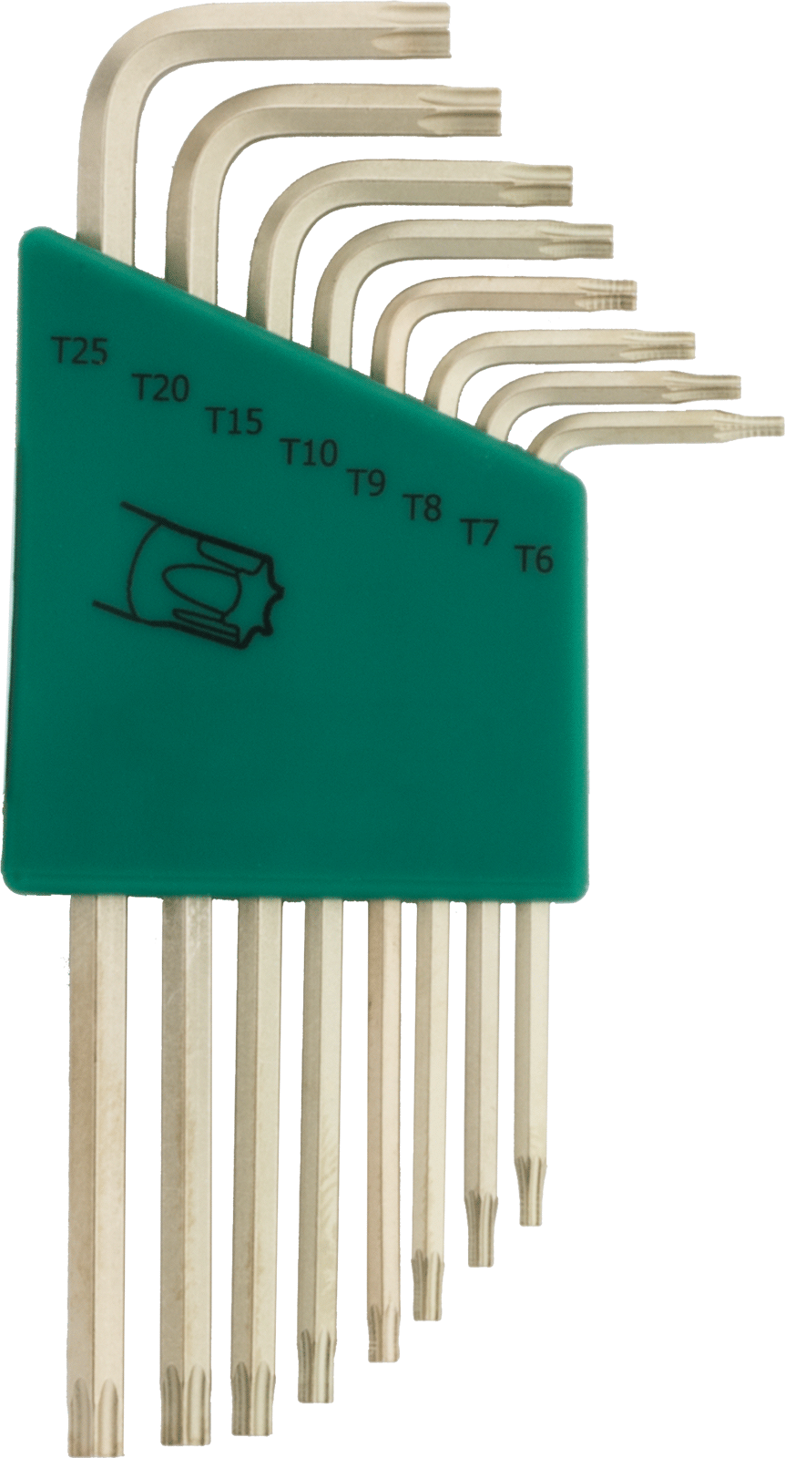 Altın Boyalı Alaşımlı Çelik Torx L Anahtar Seti, 8 Parça, 2-1/4" ila 4" Toplam Uzunluk