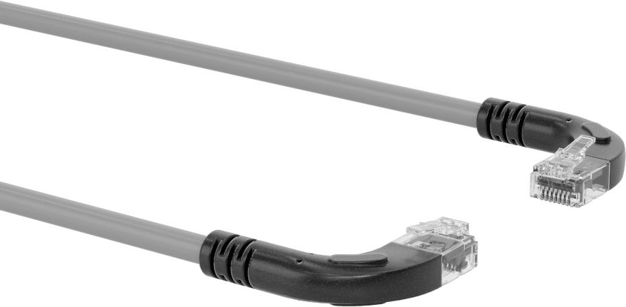 Kategori 5E Ekranlı Ethernet Kablosu, 90 Derece Dirsek x 90 Derece Dirsek, 1 Fit Uzunluğunda — 1 ft., 5e, Ekranlı